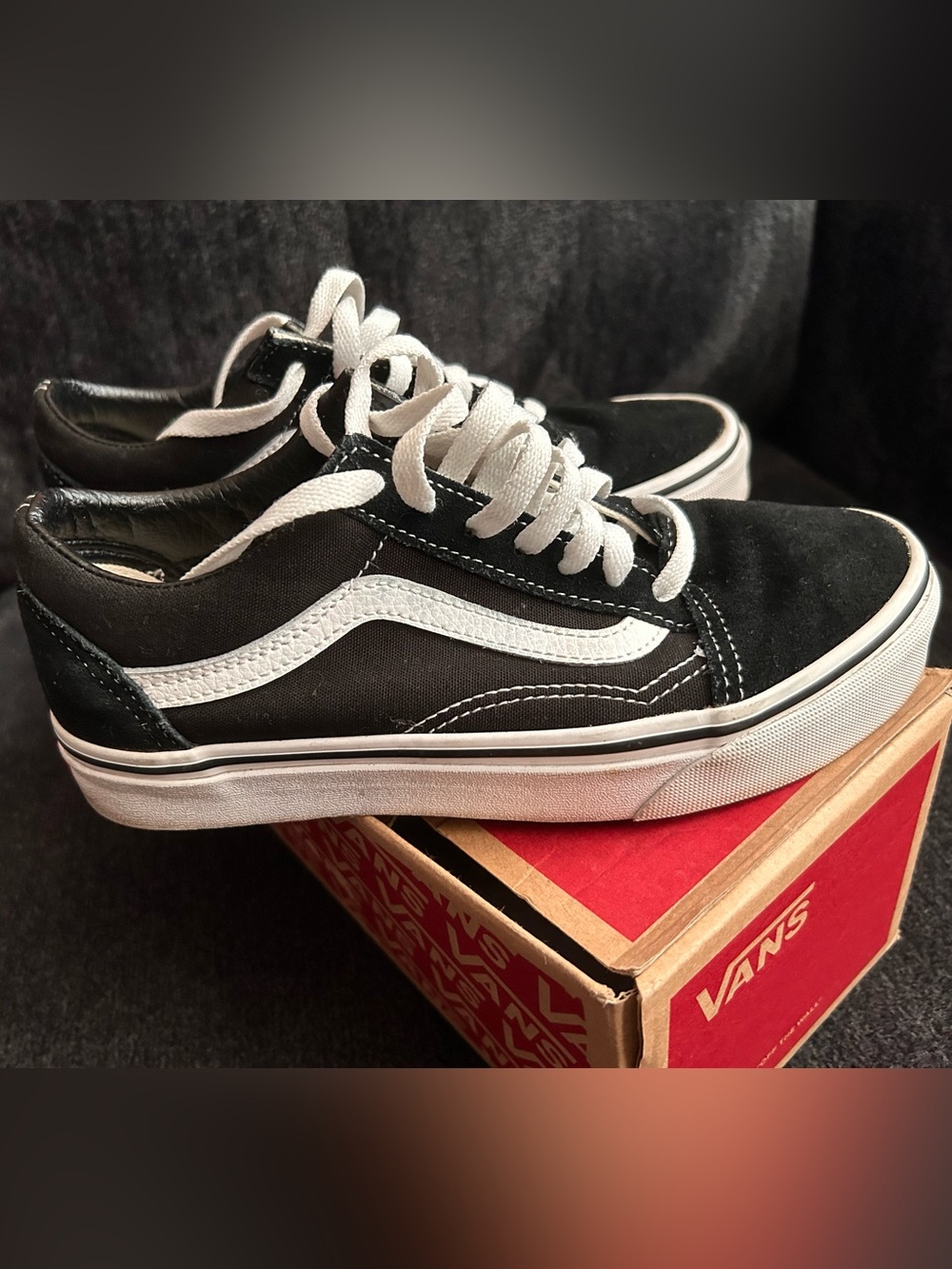 Vans Black and White Old Skool Low-Top Sneakers
